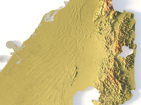 Mappa topografica degli Emirati Arabi Uniti per la stampa 3D di intaglio CNC Modello di stampa 3D