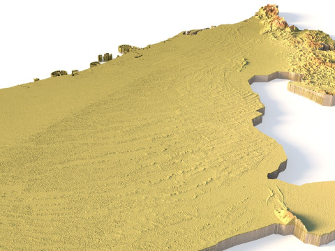 Mappa topografica degli Emirati Arabi Uniti per la stampa 3D di intaglio CNC Modello di stampa 3D