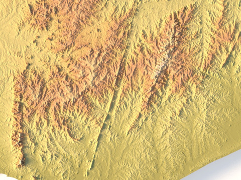 Mappa topografica dell'Uruguay per la stampa 3D di intaglio CNC Modello di stampa 3D
