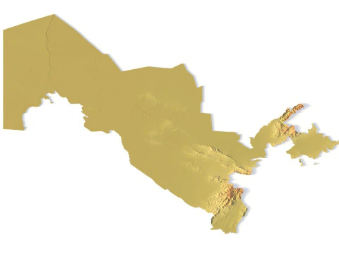 Uzbekistan Topographic Map for 3D Printing CNC Carving 3D Print Model