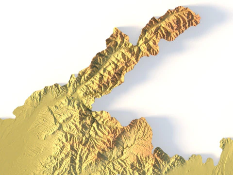 Uzbekistan Topographic Map for 3D Printing CNC Carving 3D Print Model