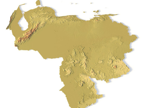Mappa topografica del Venezuela per la stampa 3D di intaglio CNC Modello di stampa 3D
