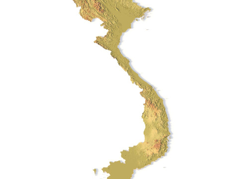 Mappa topografica del Vietnam per la stampa 3D di intaglio CNC Modello di stampa 3D