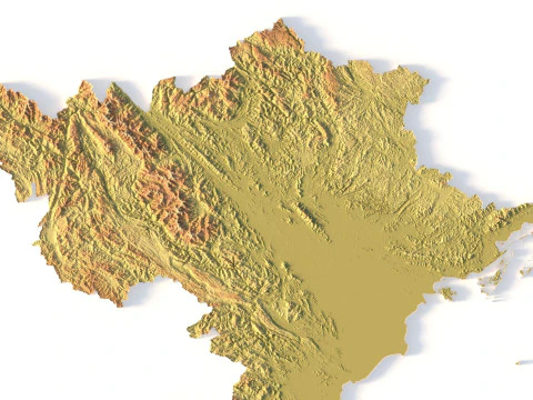 Vietnam Topographic Map for 3D Printing CNC Carving 3D Print Model