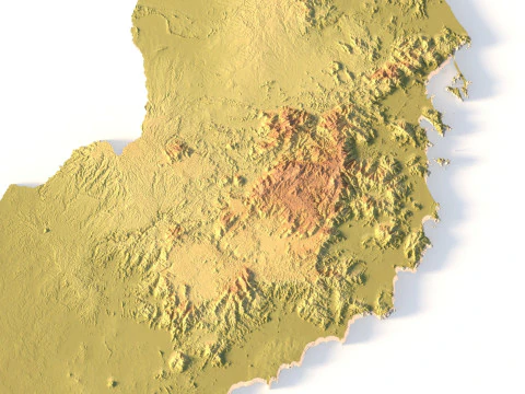 Vietnam Topographic Map for 3D Printing CNC Carving 3D Print Model