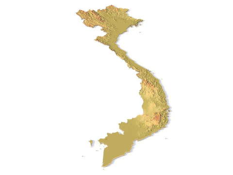 Vietnam Topographic Map for 3D Printing CNC Carving 3D Print Model