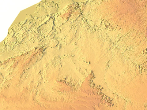 Zimbabwe Terrain Map for 3D Printing CNC Carving 3D Print Model