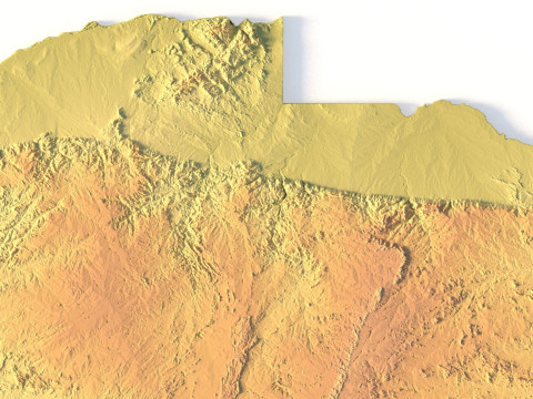 Mappa del terreno dello Zimbabwe per la stampa 3D di intaglio CNC Modello di stampa 3D