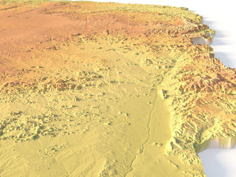 Zimbabwe Terrain Map for 3D Printing CNC Carving 3D Print Model