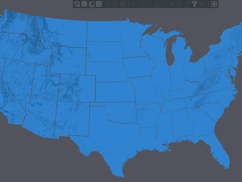 Komplette topografische Karte der USA 50 Staaten f&uuml;r 3D-Druck, CNC-Schnitzerei 3D Druckmodell
