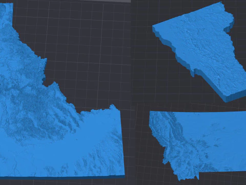 Komplette topografische Karte der USA 50 Staaten f&uuml;r 3D-Druck, CNC-Schnitzerei 3D Druckmodell