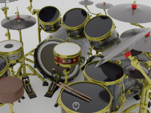 Drum kit Double bass DW DRUM 3D Model