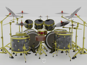Drum kit Double bass DW DRUM 3D Model