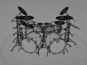 Drum kit Double bass DW DRUM 3D Model