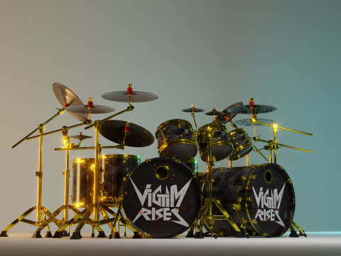 Drum kit Double bass DW DRUM 3D Model