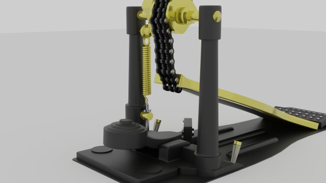 Pedals Drum DW Model 3D .c4d .max .obj .3ds .fbx .stl .blend 