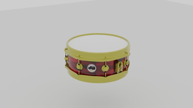 Snare Drum DW 3D Model .c4d .max .obj .3ds .fbx .stl .blend 
