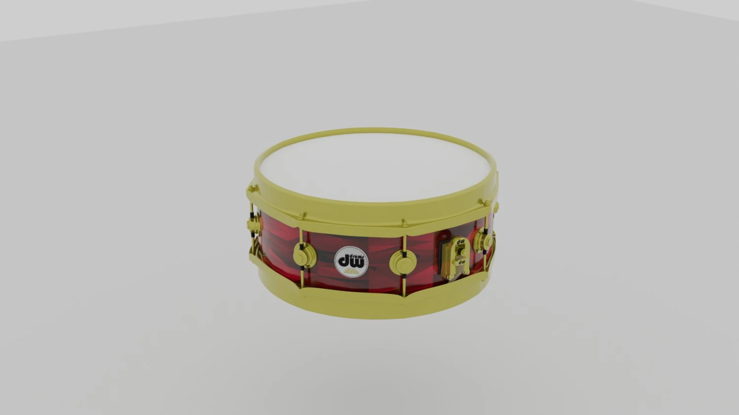 Snare Drum DW 3D Model .c4d .max .obj .3ds .fbx .stl .blend 