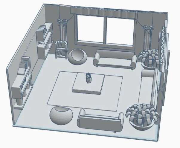 Living Room Model Cartoon 3D Model .c4d .max .obj .3ds .fbx .stl .blend
