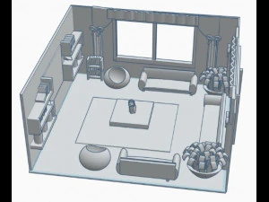 Desenho de modelo de sala de estar Modelo 3D