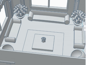 Living Room Model Cartoon 3D 모델