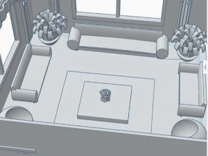 Living Room Model Cartoon 3D Model