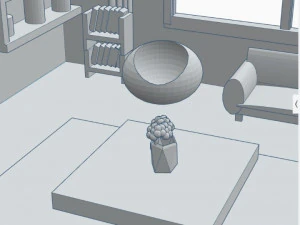 Living Room Model Cartoon 3D Model