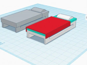 Cartoon Bed Model 3D Model