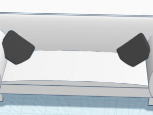 White Sofa Cartoon 3D Модель