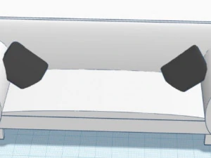 White Sofa Cartoon 3D Model