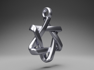 Pendant Star of David 3dprint Model 3Dプリントモデル