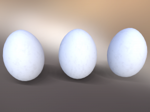 White Chicken Egg Model 3D