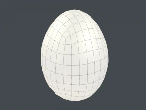 White Chicken Egg 3D Model