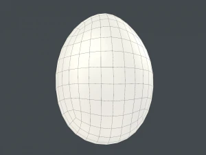 White Chicken Egg 3D Model