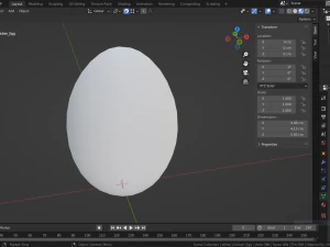 White Chicken Egg 3D Model