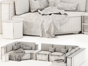 Sofa L shape large size 001 3D Model