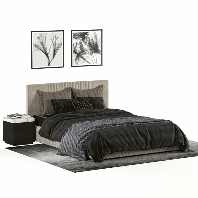 Mezzo-Bed-001 3D Model .c4d .max .obj .3ds .fbx .stl .blend