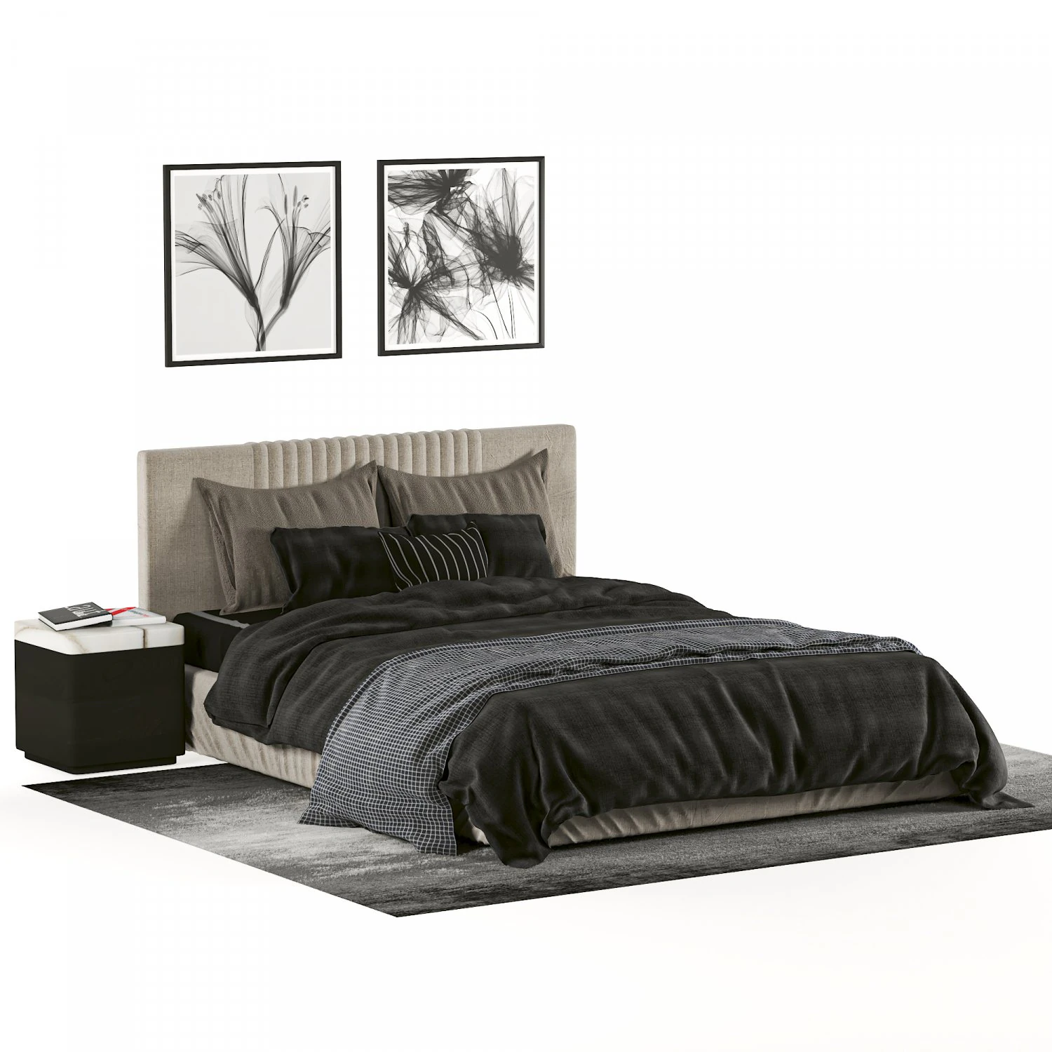Mezzo-Bed-001 3D Model .c4d .max .obj .3ds .fbx .stl .blend 
