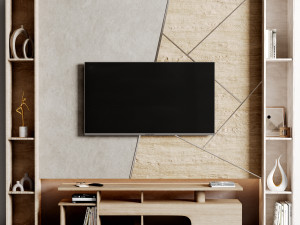 TV wall 001 3D Model