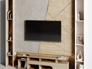 TV wall 001 3D Модель