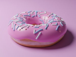 Pink donut 3D 模型