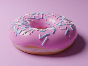 Rosquinha rosa Modelo 3D