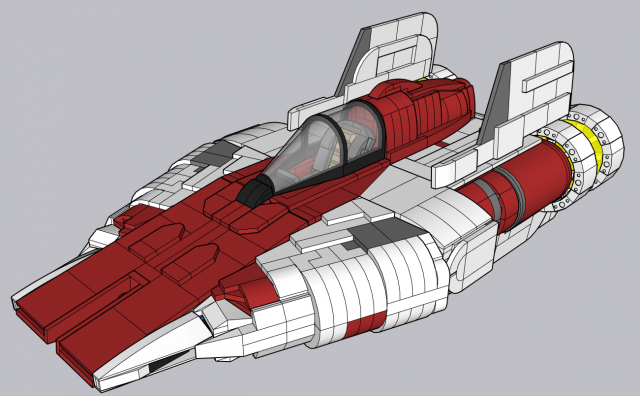 Lego A Wing UCS 3D in 3DExport