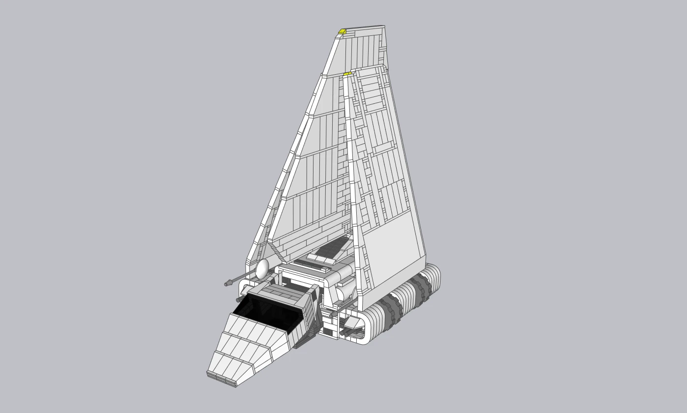 Lego Imperial Shuttle 3D Model .c4d .max .obj .3ds .fbx .stl .blend 