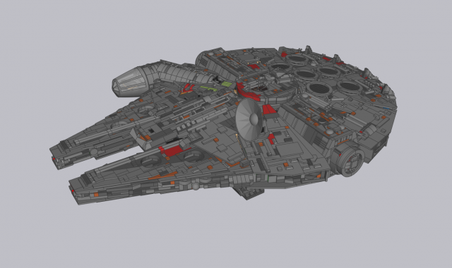 Lego Millenium Falcon UCS 3D Модель .c4d .max .obj .3ds .fbx .stl .blend