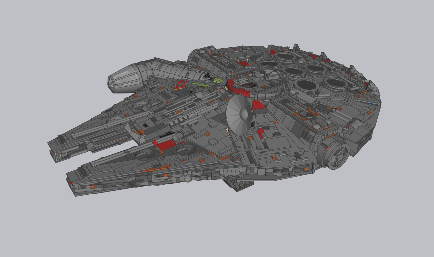 Lego Millenium Falcon UCS 3D Model .c4d .max .obj .3ds .fbx .stl .blend 