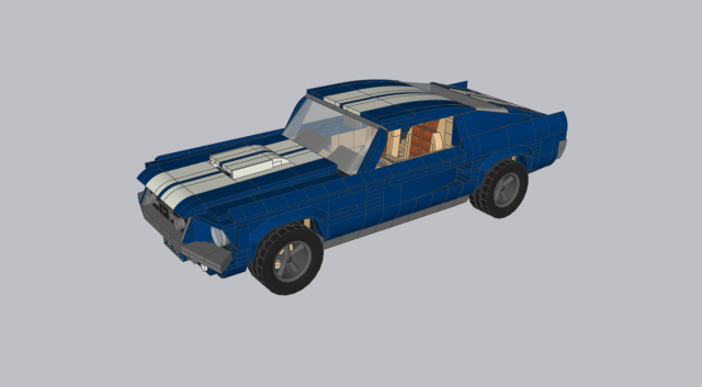 Lego Mustang 1967 V8 3D in 3DExport