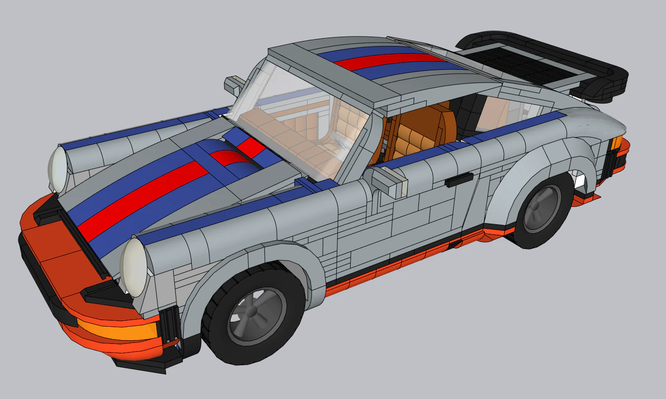 Lego Porche 911 3D Model .c4d .max .obj .3ds .fbx .stl .blend