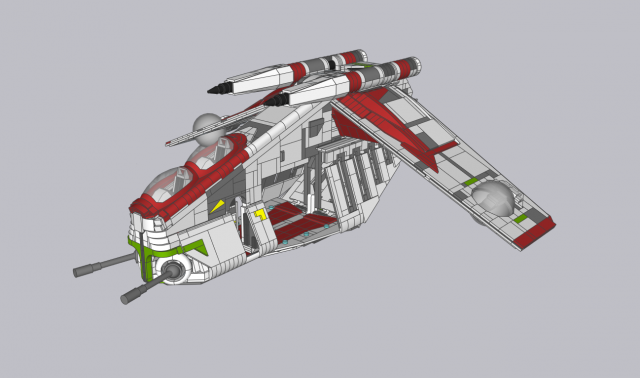 Lego Republic Gunship 3D Модель .c4d .max .obj .3ds .fbx .stl .blend 