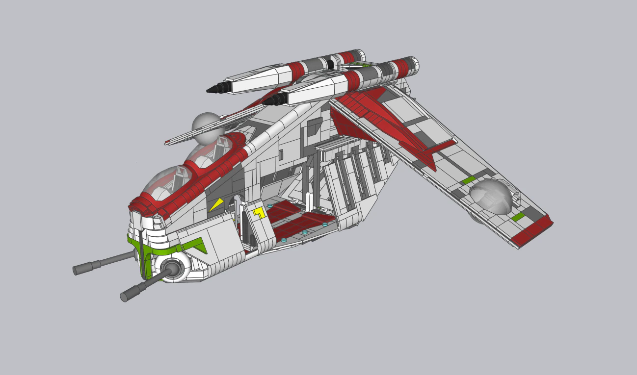 Lego Republic Gunship 3D Model .c4d .max .obj .3ds .fbx .stl .blend 